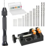 37 pi�ces ensemble de perceuse � main mini perceuse � main de precision aluminum mandrin sans cl� foret ...