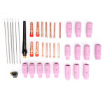 37 pi�ces tig pi�ces �lectrode de tungst�ne alumine buse pince corps capuchon arri�re pour wp17 / 18 ...