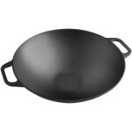Victoria - 37291 wok en fonte naturelle induction 35, 5cm, convient pour le feu, barbecue, four noir Victoria - 37291 wok en fonte naturelle induction 35, 5cm, convient pour le feu, barbecue, four noir