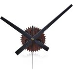 3d grande horloge murale marron vintage, diy aiguilles simple, engrenages � grain de bois, mouvement ...