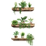 3d plantes vertes stickers muraux pots de fleurs sticker mural d�coration salon chambre bureau cuisine(27x39cm ...