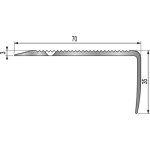 3m - nez de marche en aluminium type 9 t avec per�ages d�cal�s pour r�novation en 70 x 35 x 3000 mm - ...
