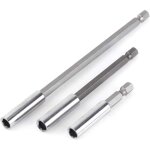 3pcs 1 / 4  porte embouts magn�tique extension de vissage tournevis tige hexagonal 60mm 100mm 150mm rallonge ...