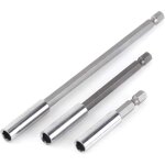 3pcs 1 / 4  porte embouts magn�tique extension de vissage tournevis tige hexagonal 60mm 100mm 150mm rallonge ...