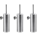 3pcs brosse de toilette avec porte - balai wc mural inox salle de bains toilettes - auralum