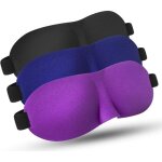 3pcs masque de sommeil pour les dames & messieurs, en forme de masque pour les yeux, cache de la vision ...