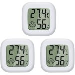 3pcs mini smiley thermo - hygrom�tre �lectronique lcd thermo - hygrom�tre blanc