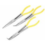 3pcs pinces  bec long en acier au carbone pinces extra longues avec pointe droite coude pour lectriciens ...