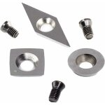 3pcs plaquettes de coupe en carbure de tungst�ne pour outils de tournage � tour � bois (comprend carr� ...