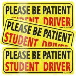 3pcs student driver magnet for car, please be patient student driver, new drivers sticker safety warning, ...