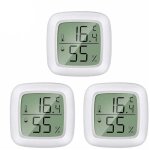 3pcs - thermom�tre �lectronique et hygrom�tre de haute pr�cision avec aimant int�gr� et ruban adh�sif ...