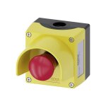 3su18010nb002ac2 3su1801 - 0nb00 - 2ac2 bouton champignon en bo�tier, avec collerette de protection jaune ...