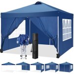 3x6m tonnelle pliante de jardin pop - up impermable anti - uv, barnum pliant avec 6 parois latrales ...