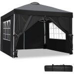 3x6m tonnelle pliante de jardin pop - up impermable anti - uv, barnum pliant avec 6 parois latrales ...