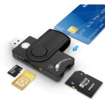 4 en 1 lecteur carte sim, micro sd puce pour dod acc�s commun cac / sim / id / ic banque, compatible ...