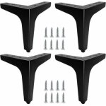 [jamais utilis�] lot de 4 15cm pieds de meubles m�tal noir, pieds canap� durable, pied table basse, rehausseur ...