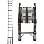 4, 4m �chelle t�lescopique en acier inoxydable avec 2 crochets amovibles, �chelle t�lescopique extensible ...