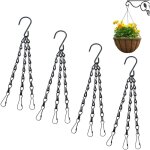 [jamais utilis�] lot de 4 cha�nes suspendues pour pots de fleurs, cages � oiseaux, photophores - 3 litres ...