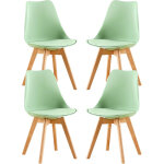 4 chaises tulipes salle � manger scandinaves bm home salle de bureau, pieds en bois de h�tre massif, ...