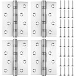 [jamais utilis�] lot de 4 charni�res pliantes, charni�res en acier inoxydable, charni�res de porte � ...