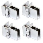 4 clips de porte en verre, pi�ces pince charni�re verre, charni�re en alliage de zinc, pour portes en ...