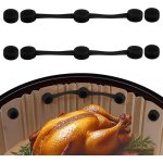 4 ensembles boucles magn�tiques en silicone pour papier cuisson dans la friteuse � air, fixation s�re ...