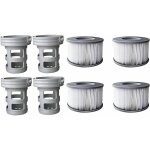 4 filtres + 4 bases cartouches filtrantes pour piscines gonflables mspa - adaptateur de base vissable ...
