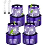 4 filtres pour dyson v10 cyclone v10 sv12 series avec 2 brosses pour aspirateur v10 absolute v10 animal ...