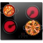 4 foyers table de cuisson vitroc�ramique 4 feux built - in 60cm de cuisson �lectrique plaque de cuisson ...