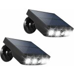 4 led solaire �clairage ext�rieur avec panneau solaire haute puissance 2w, d�tecteur de mouvement, 360� ...