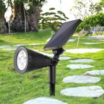 4 led solaire spotlight ext�rieur solaire � moteur solaire lumi�re jardin cour voie spot projecteur paysage ...