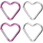 4 mousquetons en forme de c?ur, des mousquetons en alliage d'aluminium et des bouchons de bouteille d'eau ...