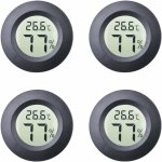 4 - pack mini hygrom�tre int�rieur rond thermom�tre m�tres celsius ou fahrenheit moniteur lcd num�rique ...