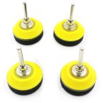 4 pads pon�age velcro - tige 1 / 4 pouce - couche mousse amortissante - pour perceuse - polissage doux ...