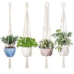 4. panier suspendu en macram� panier suspendu en corde de coton pot de fleur porte - plante en macram� ...