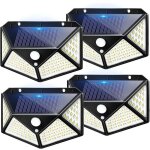 4 paquets lampe solaire exterieur, lumiere solaire exterieur, 100 led eclairage exterieur solaire, 3 ...