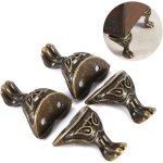 4 pcs bote  bijoux en laiton antique bote  bijoux cas en bois pieds dcoratifs pieds coffre coin ...