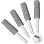 4 pcs brosse de nettoyage pierre ponce, pierre de nettoyage en pierre ponce avec poign�e nettoyant pour ...