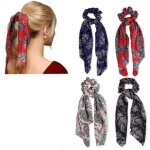 4 pcs cheveux chouchous satin soie �lastique bandes de cheveux titulaire de queue de cheval titulaire ...