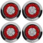 4 pcs feux de signalisation arrière ronds de 4 pouces, 16 led, 12 - 24v 4 pcs feux de signalisation arrière ronds de 4 pouces, 16 led, 12 - 24v