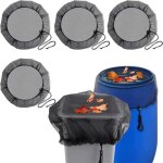 4 pcs filet protection citerne eau - anti feuilles & moustiques, couvercle ajustable avec cordon serrage ...