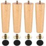 4 pcs pied de meuble bois massif 15cm, pieds de meuble en bois, pieds de meubles en bois de rechange, ...