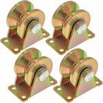 4 pcs roue gorge v, roues pour portail coulissant 50mm, roues en acier avec rainure en v, pour portail ...