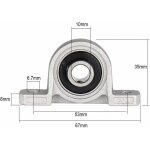 4 pcs roulements bloc, 10mm roulements � billes, paliers a semelle, roulements de bloc d'oreiller, bride ...