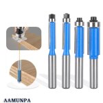 4 pcs set fraise defonceuse 8mm tige, fraise a copier a bois, fraises pour dfonceuses avec roulement ...