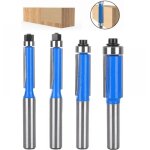 4 pcs set fraise defonceuse 8mm tige, fraise a copier a bois, fraises pour dfonceuses avec roulement ...