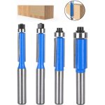 4 pcs set fraise defonceuse 8mm tige, fraise a copier a bois, fraises pour d�fonceuses avec roulement ...