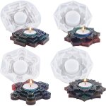 4 pcs silicone moules bijoux r�sine bougeoirs moule r�sine moule resine epoxy silicone pour bougeoirs ...