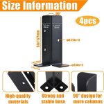 4 pcs supports poteau cl�ture r�glables, kit base pergola bois robustes, ancrage poteaux terrasse rev�tement ...