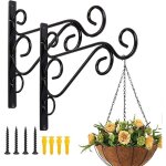 4 pcs suspension crochet en fer forg� support plante mural avec vis accroche plante mural suspension ...